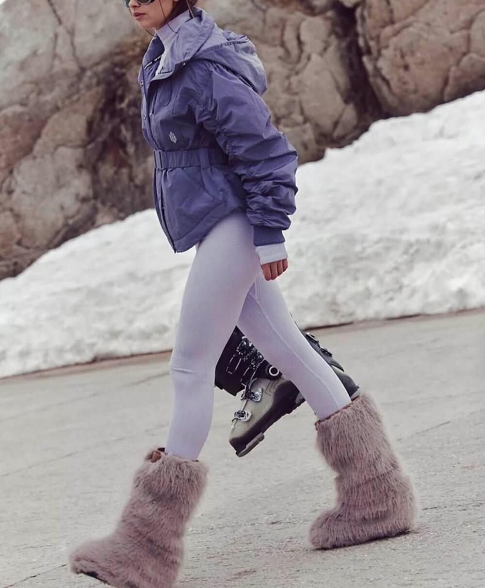 FP Movement Lift Love Jacket L Violet Purple Belted Hooded Ski Jacket $378